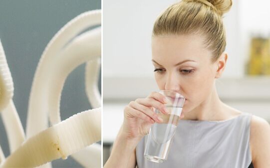 drinking water during purification from parasites