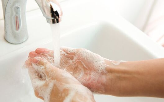 hand washing to prevent the appearance of parasites in the body